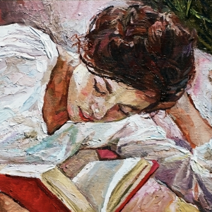 BT 1735198244, Fine Art “Reading Girl”, 30x40cm