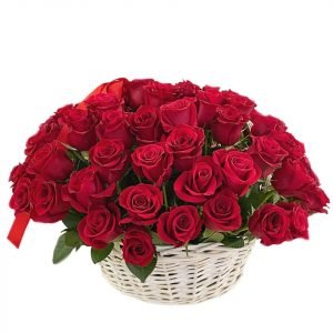 Basket of 50 red roses