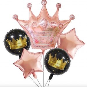 Balloons set of 5pcs Crown Pink Gold-RB-5P012