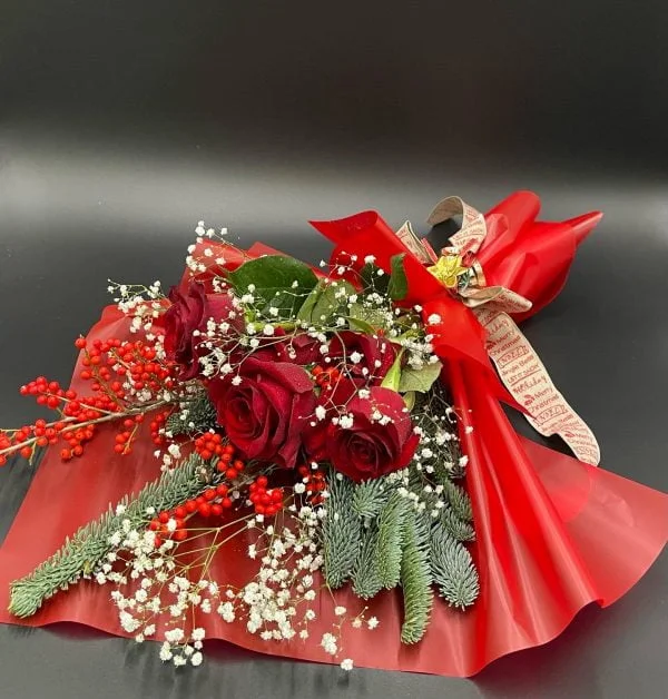 Christmas bouquet of 6 roses - Image 2