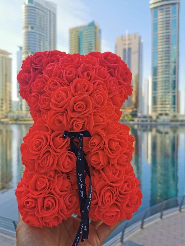 Teddy Bear (20cm, red), artificial flowers