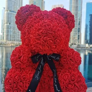Teddy Bear (40cm, red), artificial flowers