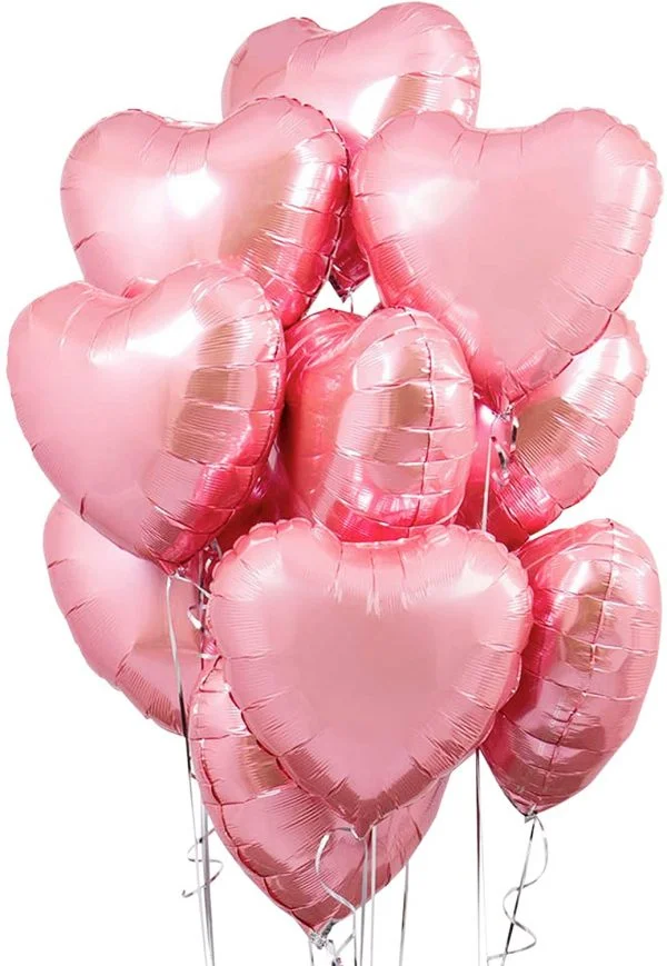 Pink Heart balloon 18'' with helium