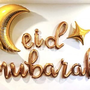 “Eid Mubarak”‘ balloons-letters