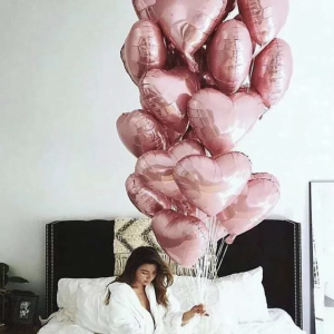 Rose Gold Heart balloon 18” with helium