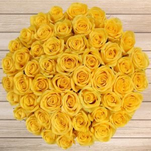 Bouquet with 50 premium yellow roses