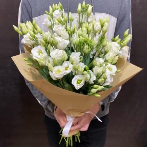 A bunch of white Eustomas Bouquet