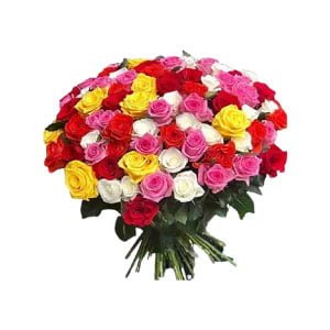 50 Mixed Color Roses Bouquet