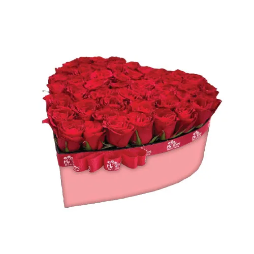 Royal Red Rose's Arrangement (Pink Box)