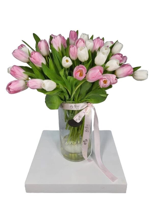 51 Pink & White Tulips - Image 2