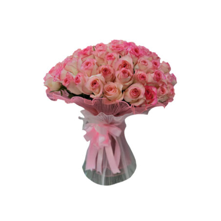 100 Pink Roses Bouquet