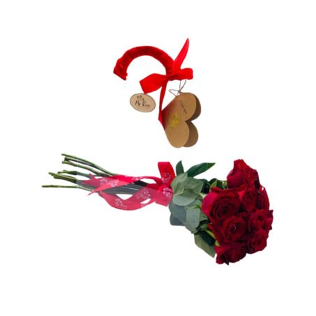 12 Roses in Transparent Flower Bag