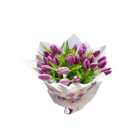 7 Purple Tulips Bouquet