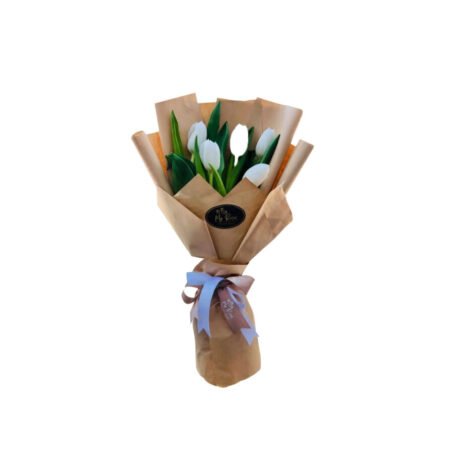 7 White Tulips Bouquet