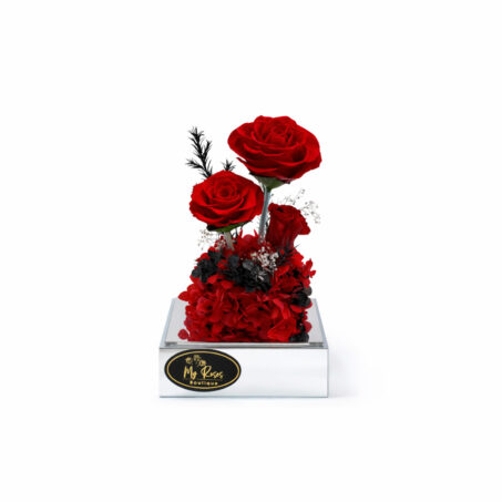 Preserve Red flower Square Mirror Decoration