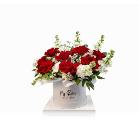 Red and white arrangement