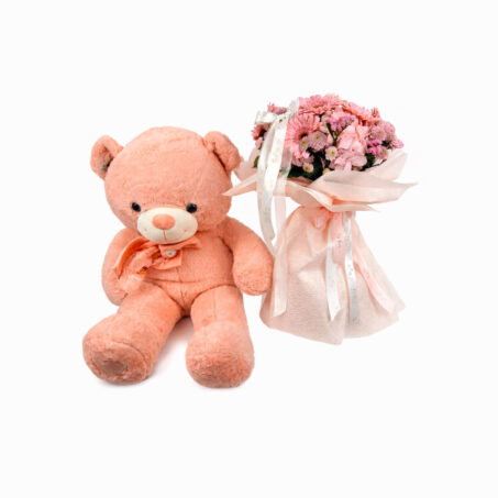 Rosy pink boutique with Teddy 100cm