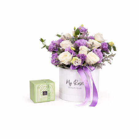 Lilac Arrangement with Patchi Chocolate