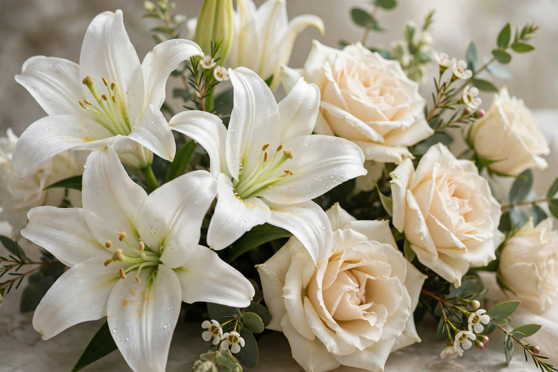 White roses bouquet as a sincere apology
