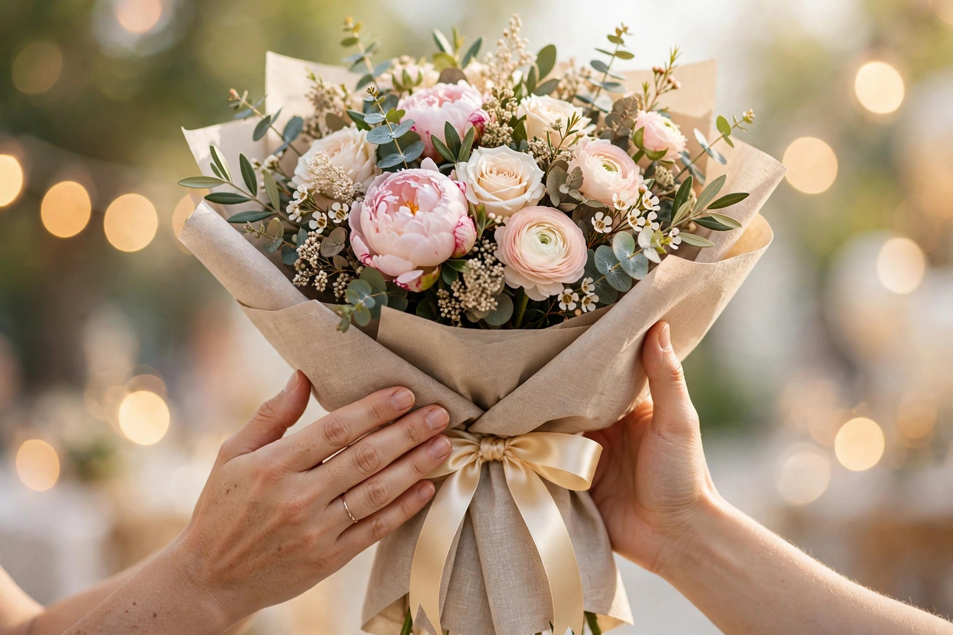 Bright celebratory bouquet with mixed colours