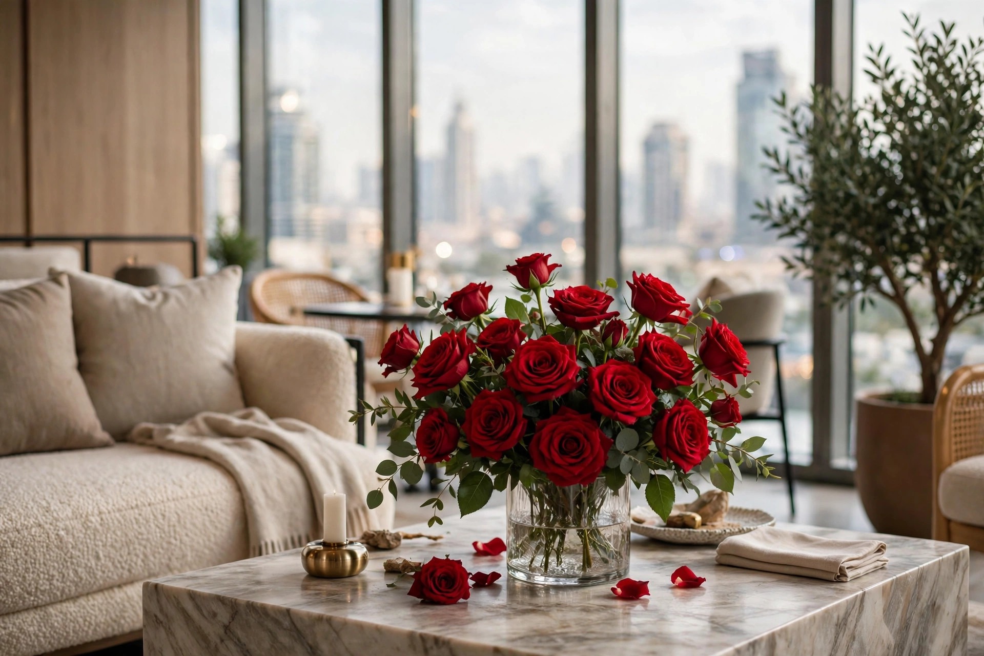 Elegant orchid arrangement for hotel delivery