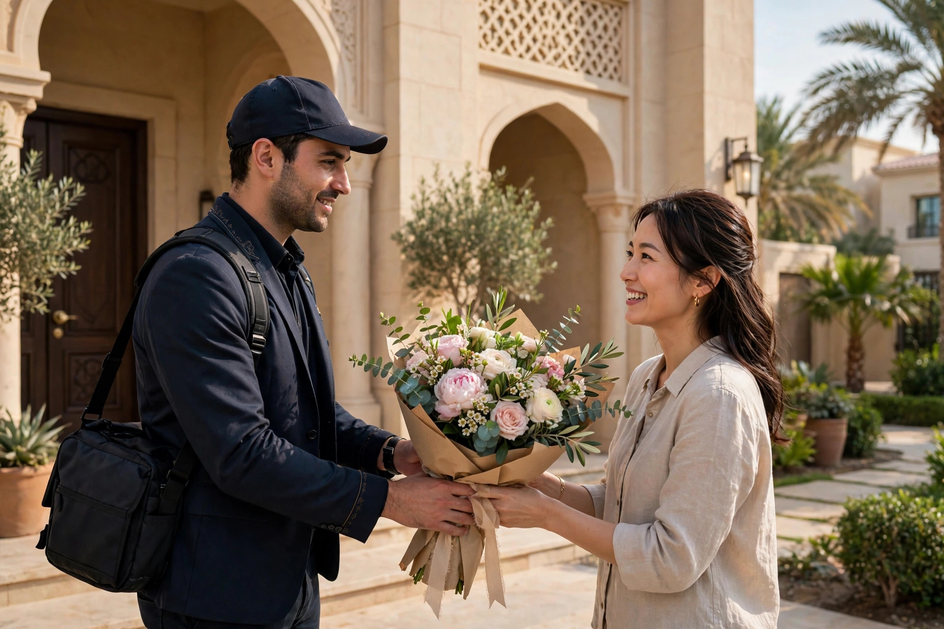 Garden-style bouquet for a Jumeirah villa