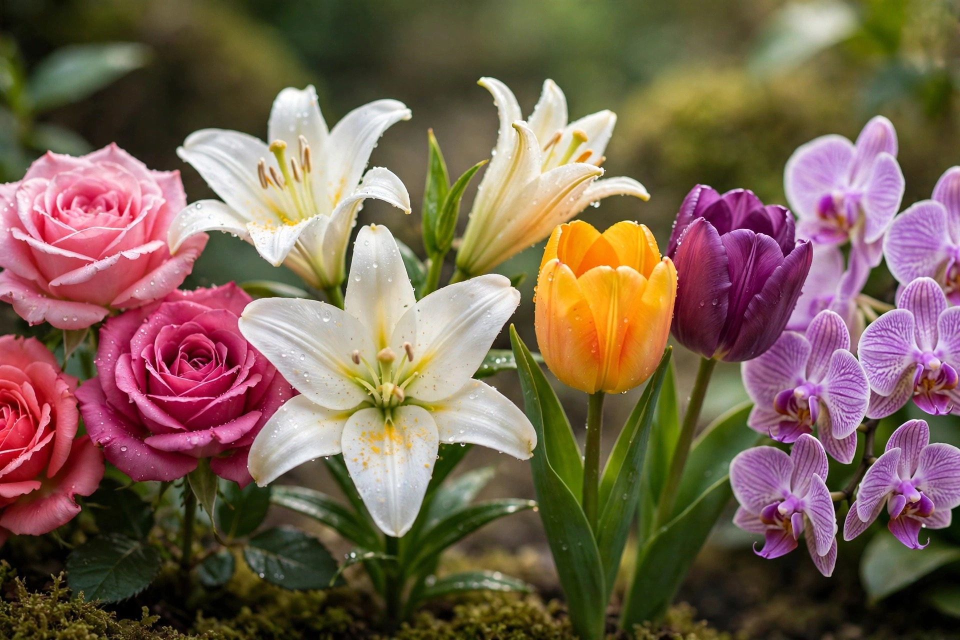 Assorted colourful flowers showing different meanings