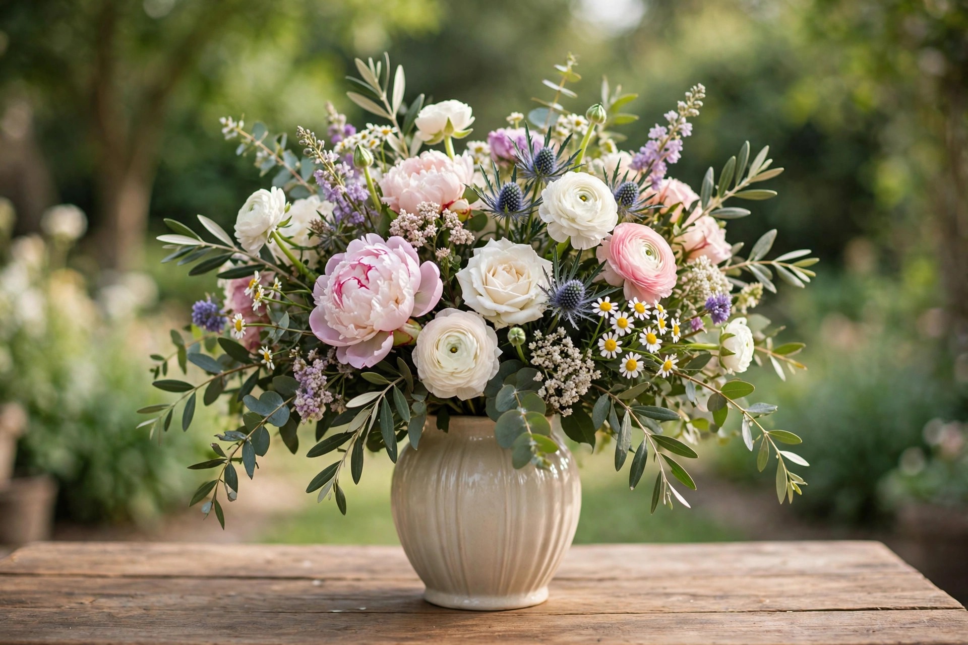 Roses lilies and tulips in a mixed bouquet